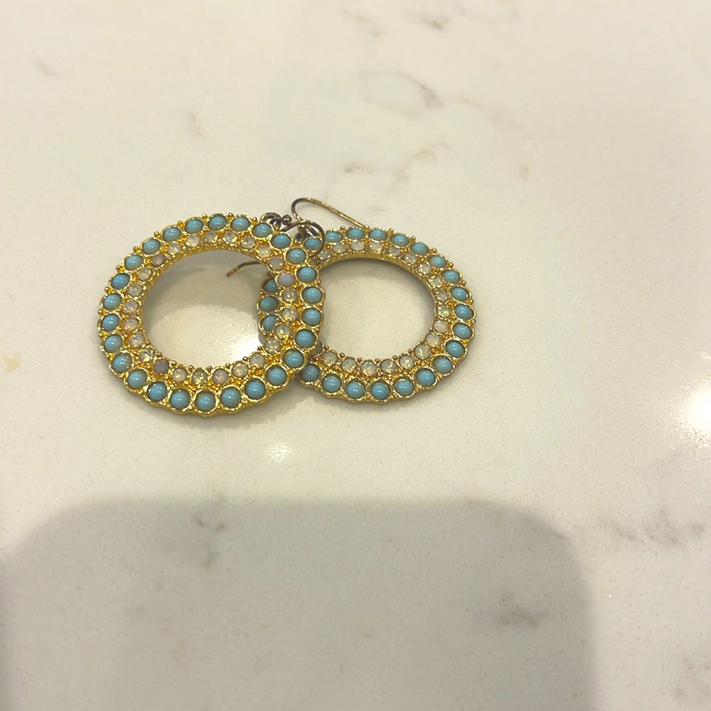 turquoise and gold earrings